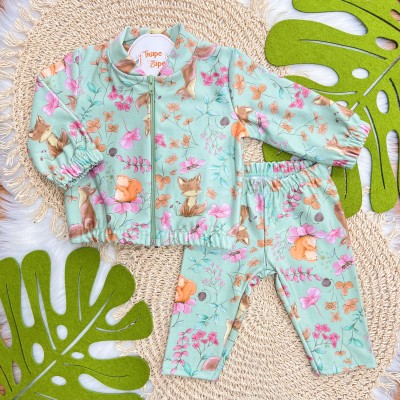 Conj. Jaqueta e Calça Floresta Encantada - Verde